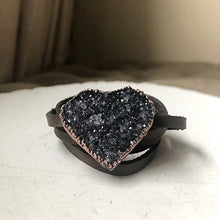 Load image into Gallery viewer, Amethyst Druzy Heart Wrap Bracelet/Choker - Snow Moon Collection
