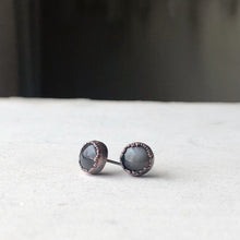 Load image into Gallery viewer, Round Grey Moonstone Earrings #2- Ready to Ship
