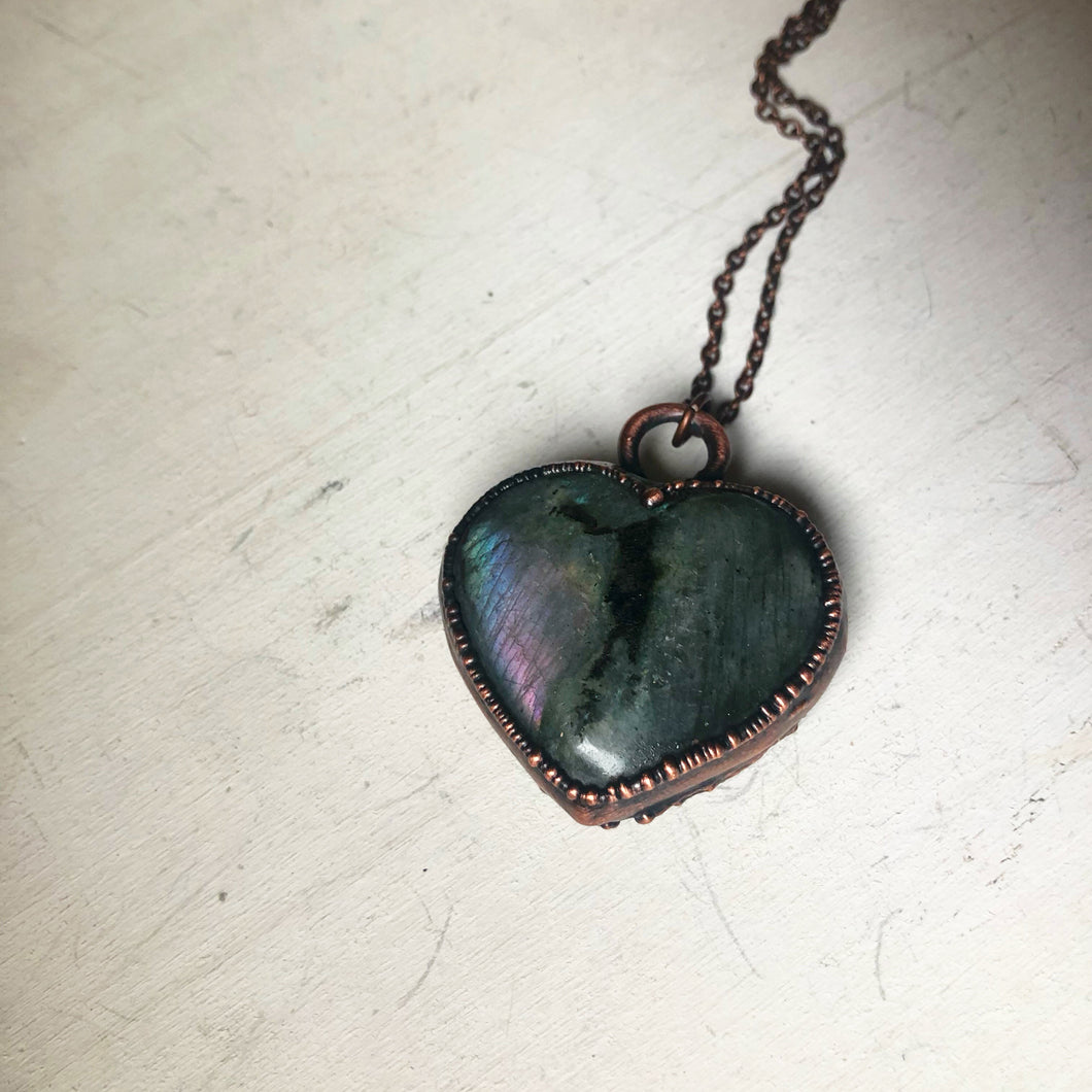 Labradorite Heart Necklace #1