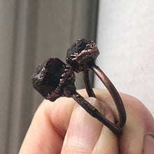 Load image into Gallery viewer, Medium Raw Garnet Stacking Ring - (Super Blood Wolf Moon)
