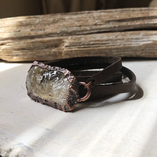 Load image into Gallery viewer, Raw Citrine &amp; Leather Wrap Bracelet/Choker #1 (Icarus Soaring Collection)
