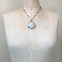 Load image into Gallery viewer, White Agate Druzy Full Moon Necklace - Ready to Ship
