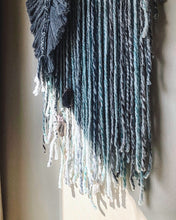 Load image into Gallery viewer, Full Moon in Virgo Wall Hanging with Macrame Feather and Raw Smoky Quartz Points - Ready to Ship
