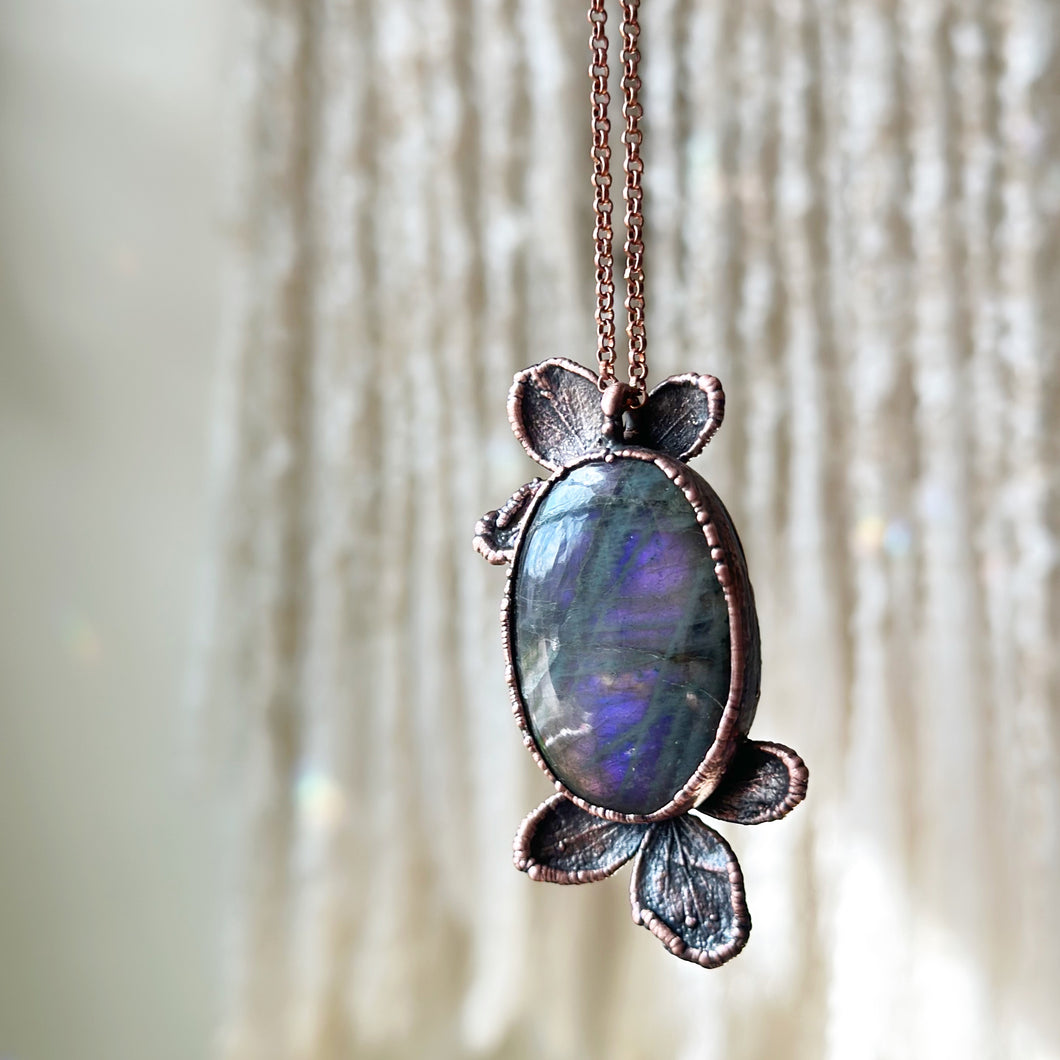 Hydrangea & Labradorite “bloom” Necklace #2 - Ready to Ship