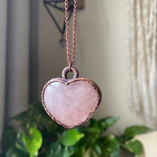 Load image into Gallery viewer, Rose Quartz Heart Necklace #2
