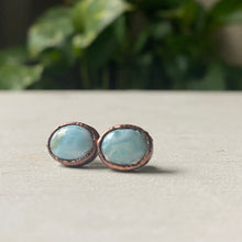 Load image into Gallery viewer, Larimar Stud Earrings - Ready to Ship

