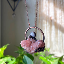 Load image into Gallery viewer, Pink Amethyst Cluster with Rainbow Moonstone Necklace #2
