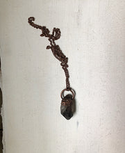 Load image into Gallery viewer, Raw Smoky Quartz Point #2 on Aged Copper Chain (Satya Collection)
