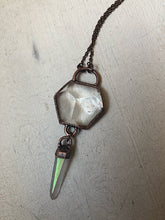Load image into Gallery viewer, Clear Quartz Hexagon with Angel Aura Point Necklace - Ready to Ship
