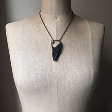 Load image into Gallery viewer, Black Kyanite and Rainbow Moonstone Necklace #2 (Ready to Ship) - Darkness Calling Collection
