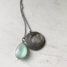 Load image into Gallery viewer, Live By the Moon Necklace with Light Blue Calcedony (Large)- Ready to Ship
