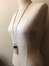 Load image into Gallery viewer, Rose Quartz Point with Rainbow Moonstone Necklace - Ready to Ship (Flower Moon Collection)
