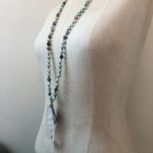 Load image into Gallery viewer, Amazonite and Raw Clear Quartz Mala - Ready to Ship
