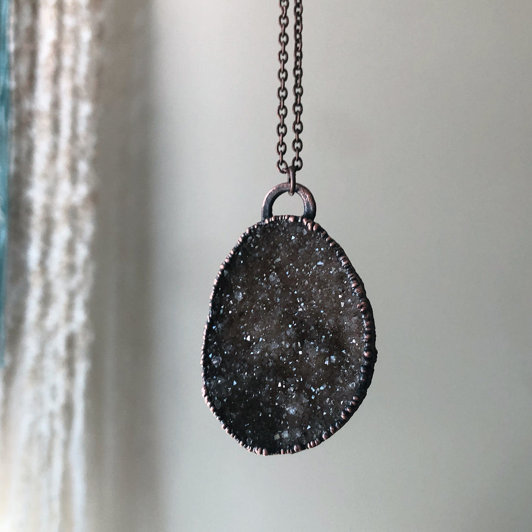 Brown Druzy Statement Necklace - Ready to Ship