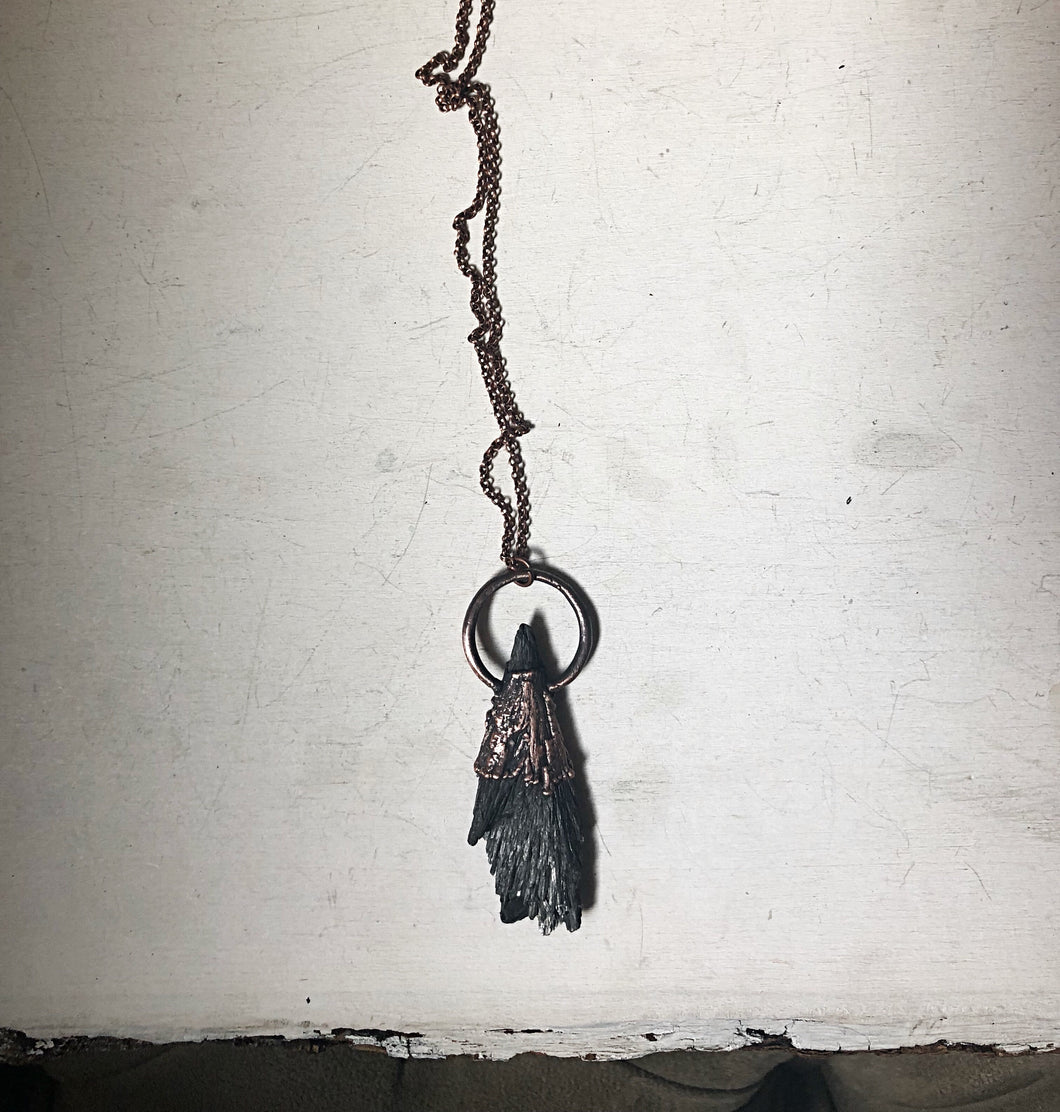 Black Kyanite Necklace #1 (Ready to Ship) - Darkness Calling Collection