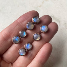 Load image into Gallery viewer, Rainbow Moonstone Stud Earrings - Made to Order
