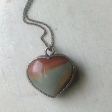 Load image into Gallery viewer, Polychrome Jasper Heart Necklace #11
