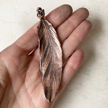 Load image into Gallery viewer, Electroformed Blue &amp; Green Macaw Feather Necklace #3 - Ready to Ship
