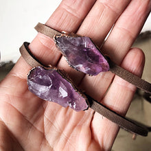 Load image into Gallery viewer, Raw Amethyst Point Wrap Bracelet/Choker
