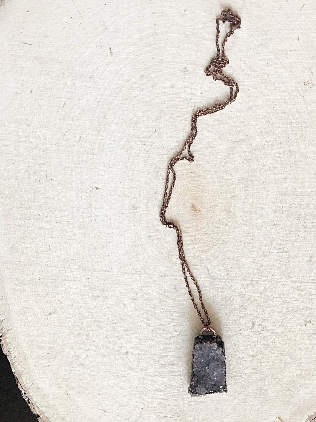 Raw Amethyst Druzy Necklace (4/25 Update)