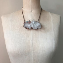 Load image into Gallery viewer, Clear Quartz  and Raw Amazonite Statement Necklace - Ready to Ship
