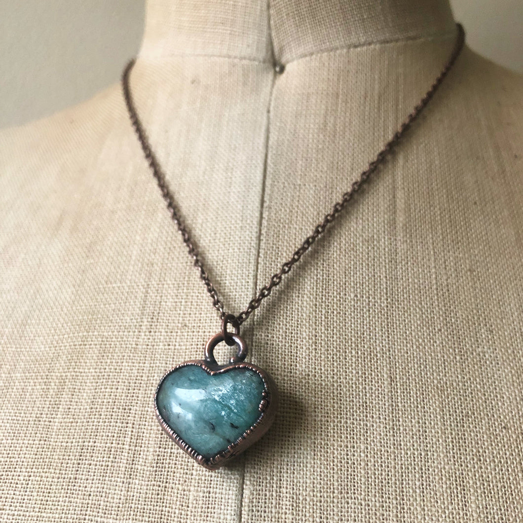 Amazonite Heart Necklace - Made to Order