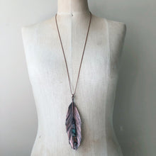 Load image into Gallery viewer, Electroformed Feather Necklace with Raw Chakra Stones #2 - Ready to Ship
