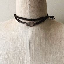 Load image into Gallery viewer, Golden Rutilated Quartz &amp; Leather Wrap Bracelet/Choker #2 (Icarus Soaring Collection)
