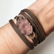 Load image into Gallery viewer, Druzy Wrap Bracelet/Choker - Blush Pink (Flower Moon Collection)
