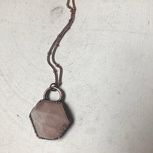 Load image into Gallery viewer, Rose Quartz Hexagon Necklace - Ready to Ship
