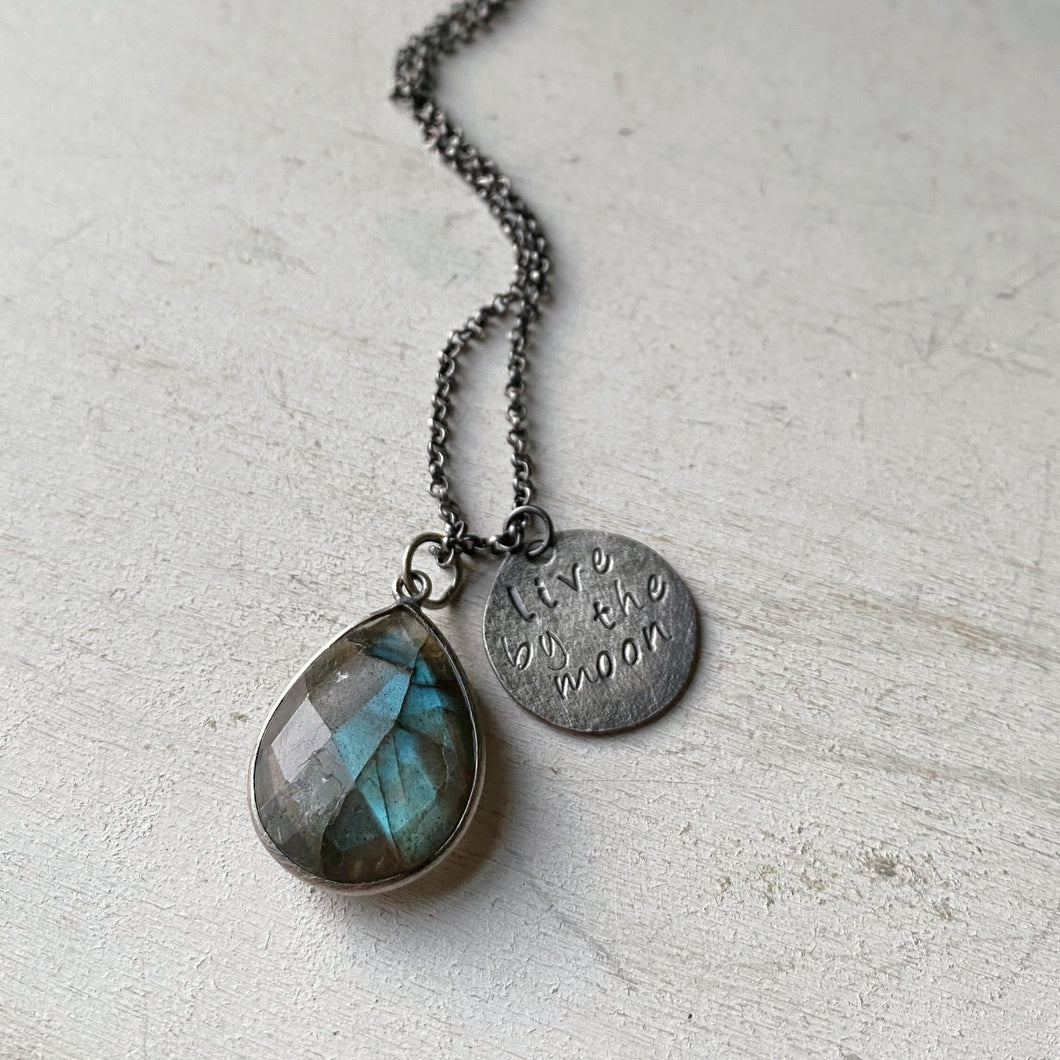 Live By the Moon Necklace with Labradorite (Small)- Ready to Ship