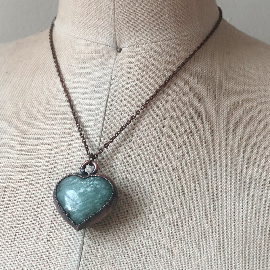 Amazonite Heart Necklace - Ready to Ship