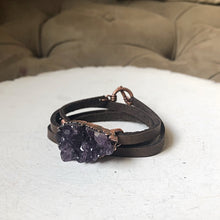 Load image into Gallery viewer, Raw Amethyst Druzy Wrap Bracelet/Choker - Snow Moon Collection
