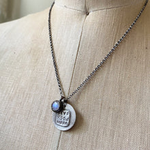 Load image into Gallery viewer, Live By the Moon Sterling Silver Necklace with Rainbow Moonstone - Ready to Ship
