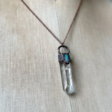 Load image into Gallery viewer, Clear Quartz Point &amp; Raw Opal Necklace #6 - Ready to Ship
