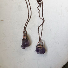 Load image into Gallery viewer, Raw Amethyst Point Necklace - Snow Moon Collection
