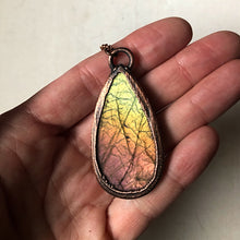 Load image into Gallery viewer, Large Labradorite Teardrop Necklace (Pinkish Purple)- Ready to Ship
