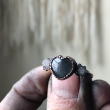 Load image into Gallery viewer, Grey Moonstone &amp; Clear Quartz Druzy Ring - #2 (Size 7.75) - Ready to Ship
