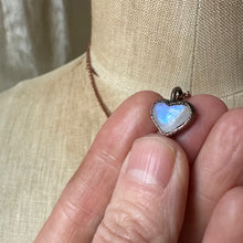 Load image into Gallery viewer, Rainbow Moonstone Heart Necklace #1- Ready to Ship
