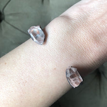 Load image into Gallery viewer, Raw Clear Quartz Chakra Cuff Bracelet - Made to Order
