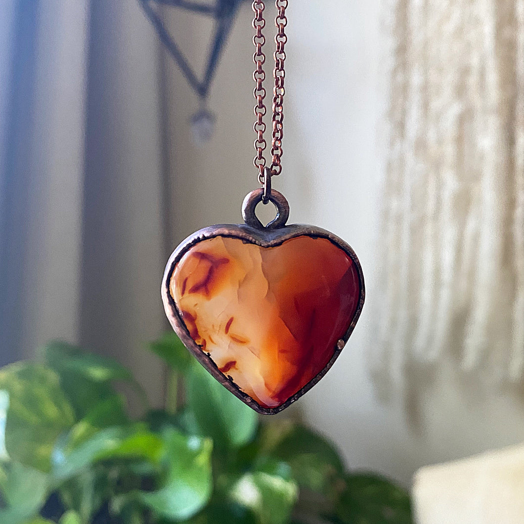 Carnelian Heart Necklace #4 - Ready to Ship