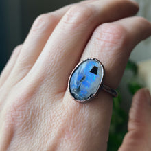 Load image into Gallery viewer, Rainbow Moonstone Ring - Oval #7 (Size 7.5) - Ready to Ship
