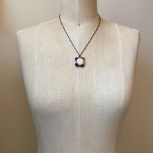 Load image into Gallery viewer, White Moonstone Hexagon and Hydrangea Necklace - Ready to Ship
