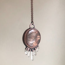 Load image into Gallery viewer, Round Sunstone &amp; Clear Quartz Necklace #2- Ready to Ship
