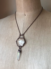 Load image into Gallery viewer, Clear Quartz Hexagon with Angel Aura Point Necklace - Ready to Ship
