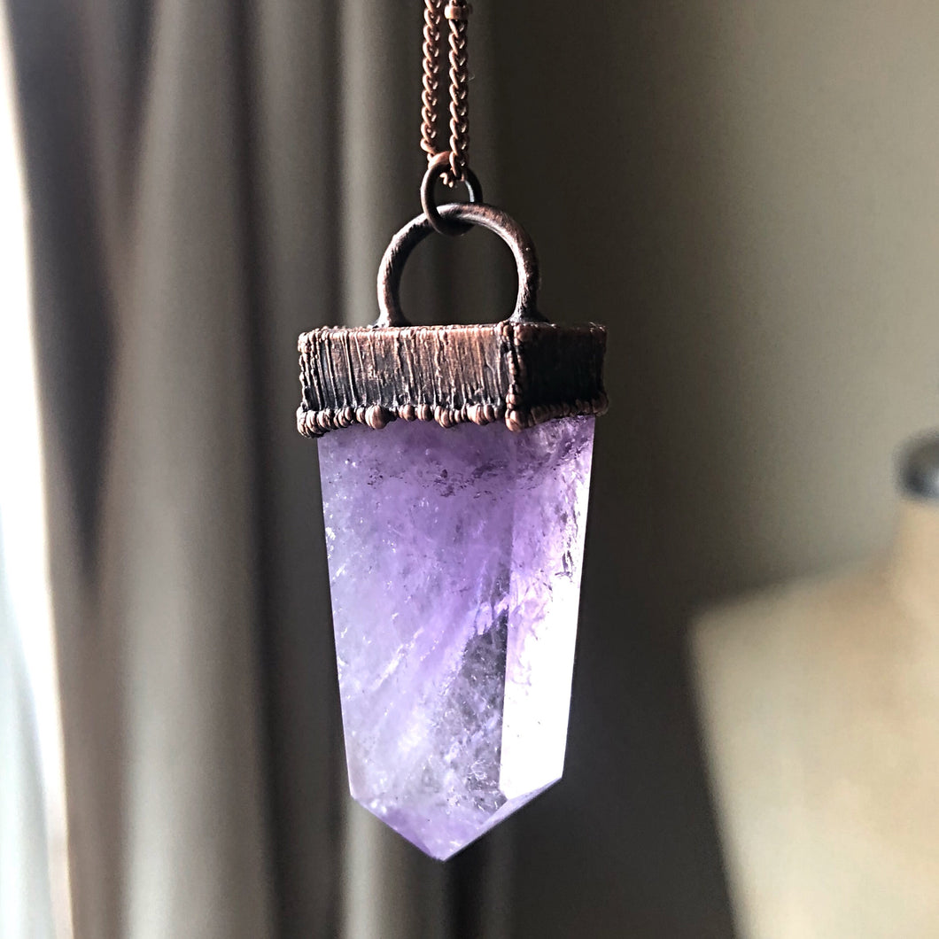 Amethyst Polished Point Necklace - Ready to Ship
