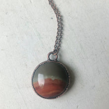 Load image into Gallery viewer, Polychrome Jasper Moon Necklace #13
