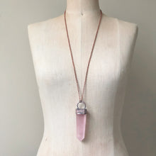 Load image into Gallery viewer, Large Rose Quartz Point Necklace - Ready to Ship
