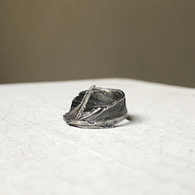 Load image into Gallery viewer, Sterling Silver Adjustable Feather Ring
