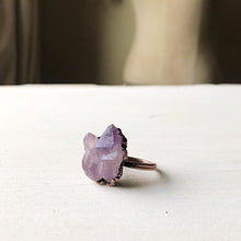 Load image into Gallery viewer, Tibetan Amethyst Mini Cluster Ring #4 (Size 6-6.25) - Tell Tale Heart Collection
